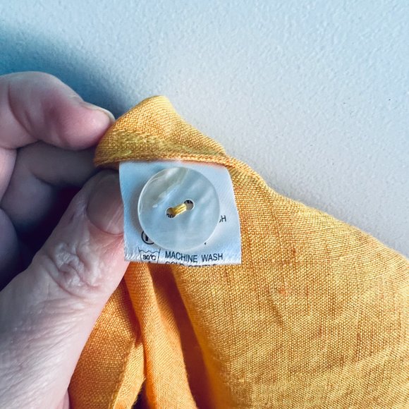 Linen Sleeveless Asymmetric Hem Tunic - Sunflower Yellow - 2X - Picture 14 of 14